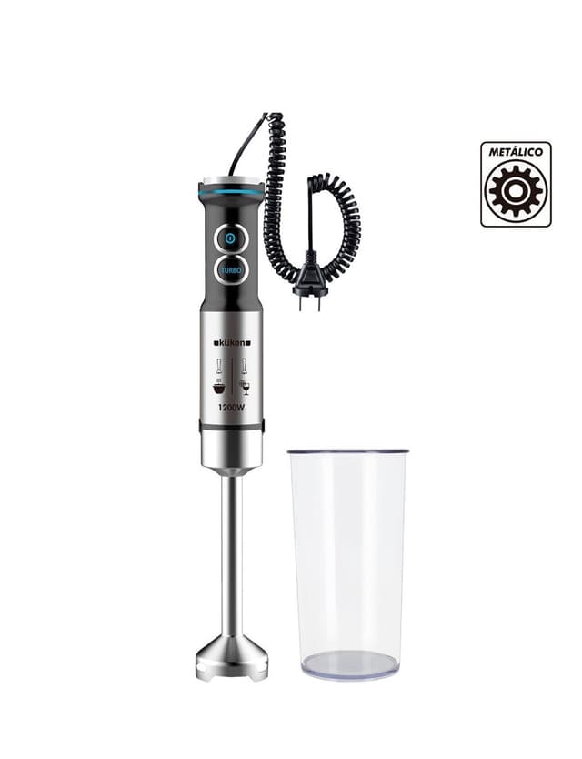 BATIDORA BRAZO INOX CON VASO 1200W KUKEN PREMIUM